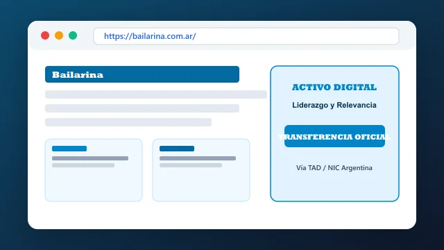 Ecosistema digital, branding y proceso de cesión registral formal de bailarina.com.ar
